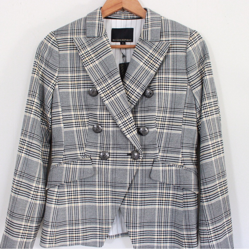 Banana Republic Double-Breasted Plaid Blazer - Picture 4 of 8